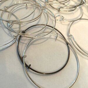 Silver tone Adjustable Bangle Bracelets Lot Mix for Bracelet Jewelry Making